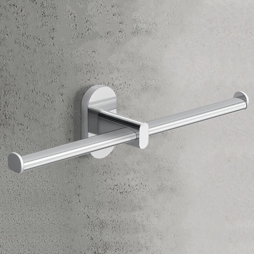 Toilet Paper Holder, Wall Mounted, Chrome, Double Gedy 5329-13